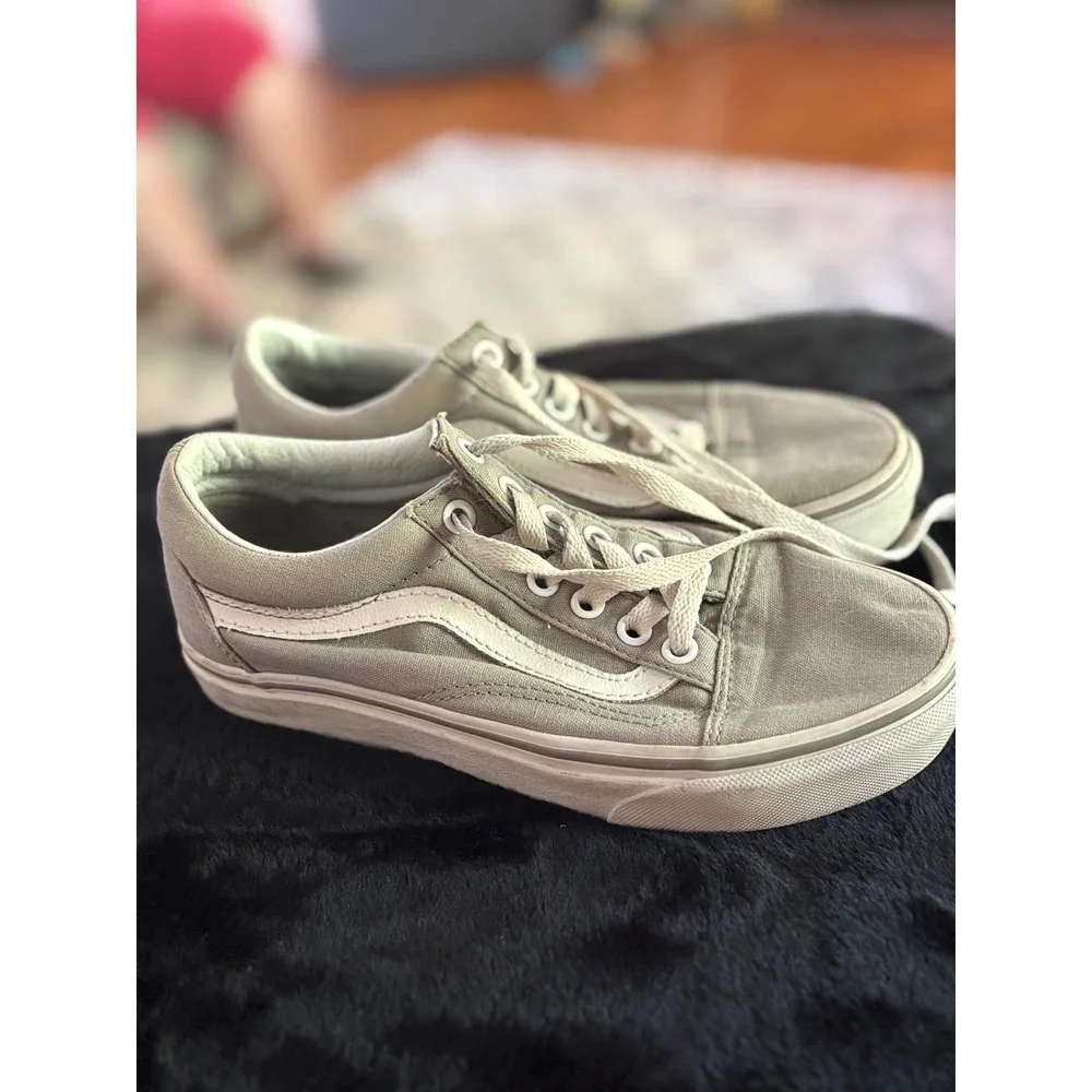 Vans Old Skool Gray Canvas Low Top Skate Shoes Mens 4 Womens‎ 5.5 500714